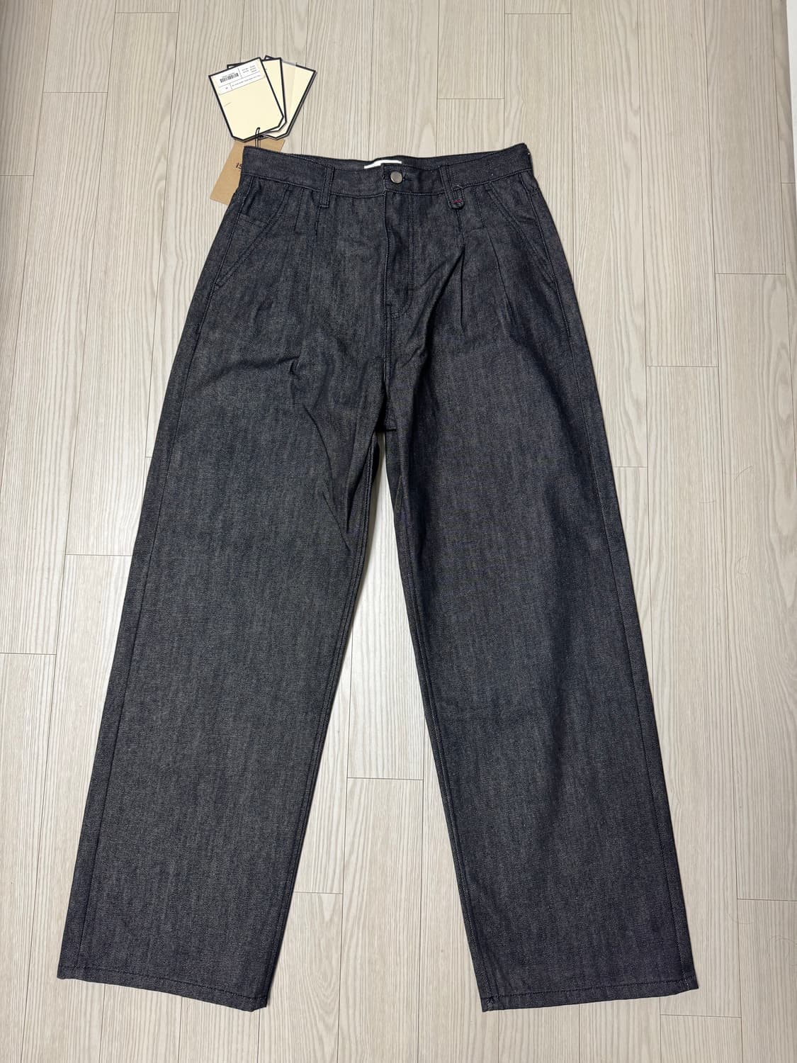 포트너스 투턱 와이드 블랙진 상품이미지2