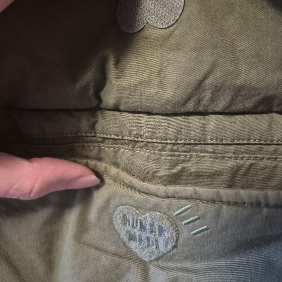 휴먼메이드 다운 파카 올리브 드랩 XL 상품이미지6