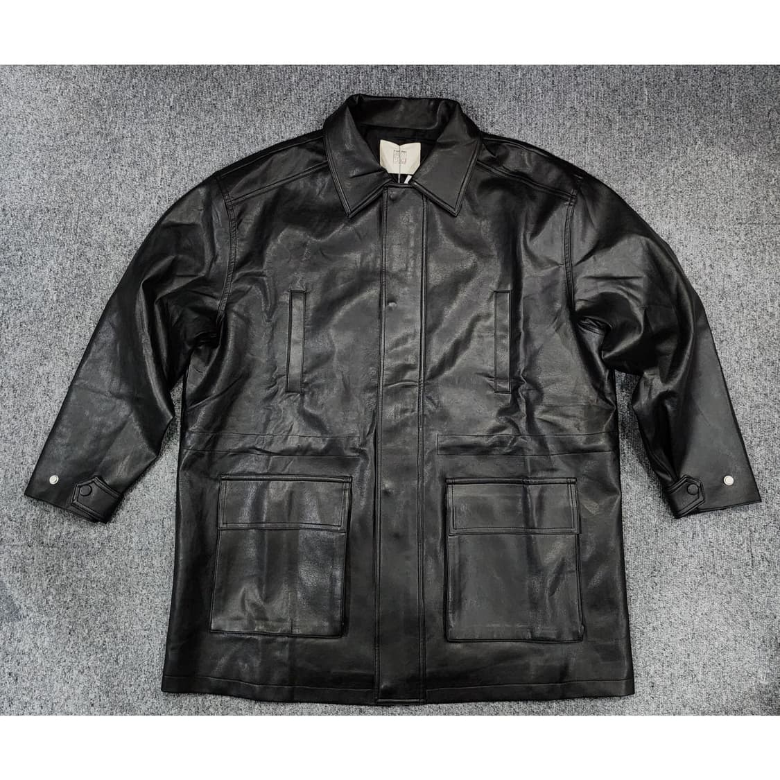 이프낫덴 drew jacket 비건 레더 카코트 자켓 하프코트 상품이미지1