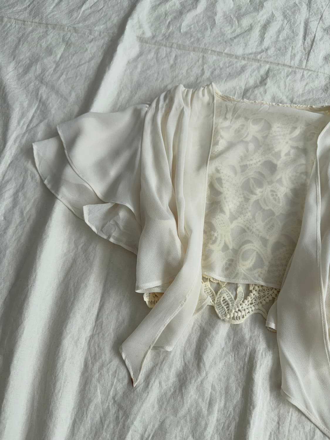 페어리 러블리 쉬폰 크로쉐 크롭 볼레로 상품이미지3