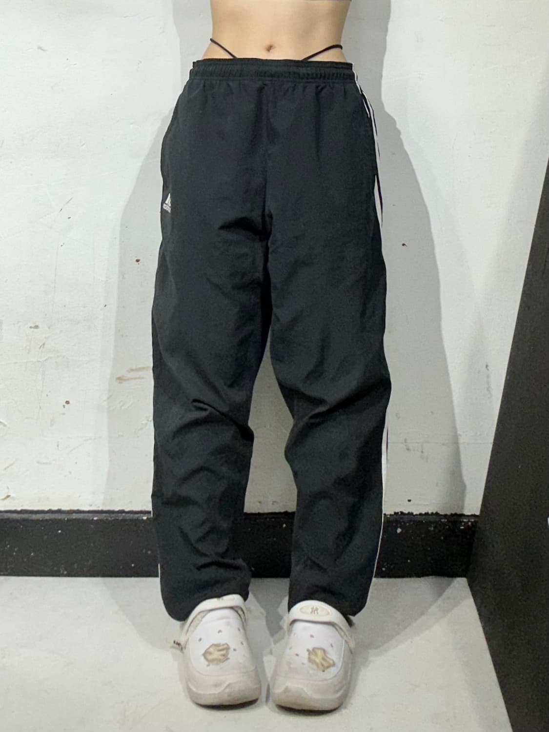 아디다스 블랙 트랙 화이트 삼선 추리닝 트레이닝 팬츠 L 상품이미지2