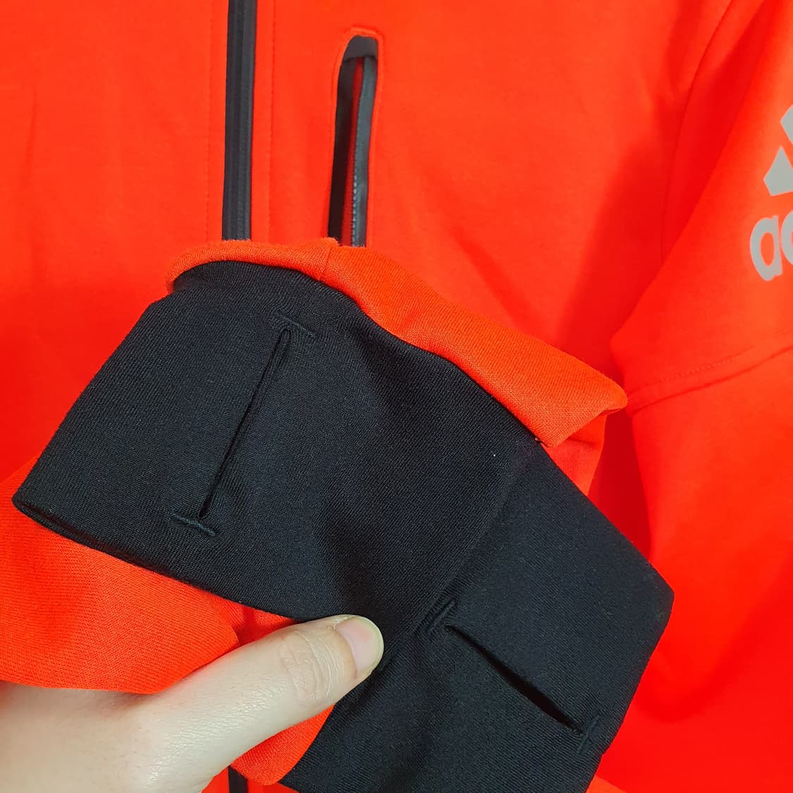 아디다스 네온 형광 오렌지 후드 집업 95사이즈 여성용 상품이미지7