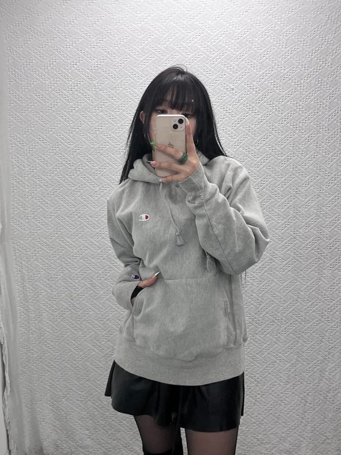 챔피온 리버스위브 빈티지 캐주얼 약기모 후드티 M C09006 상품이미지2