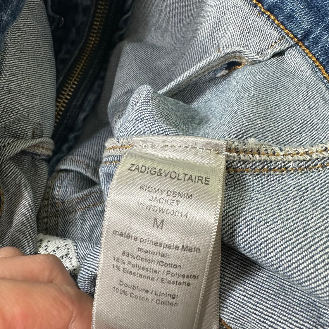 우먼S-M 쟈딕앤볼테르 슬림핏 엔젤기타자수 데님자켓 상품이미지8