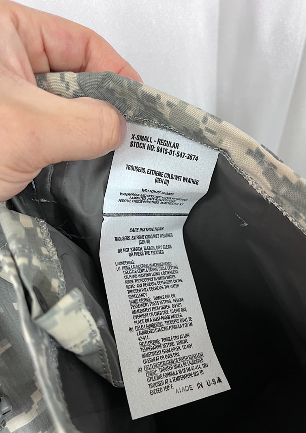 미군 오리지널 밀리터리 고어텍스 팬츠  상품이미지8