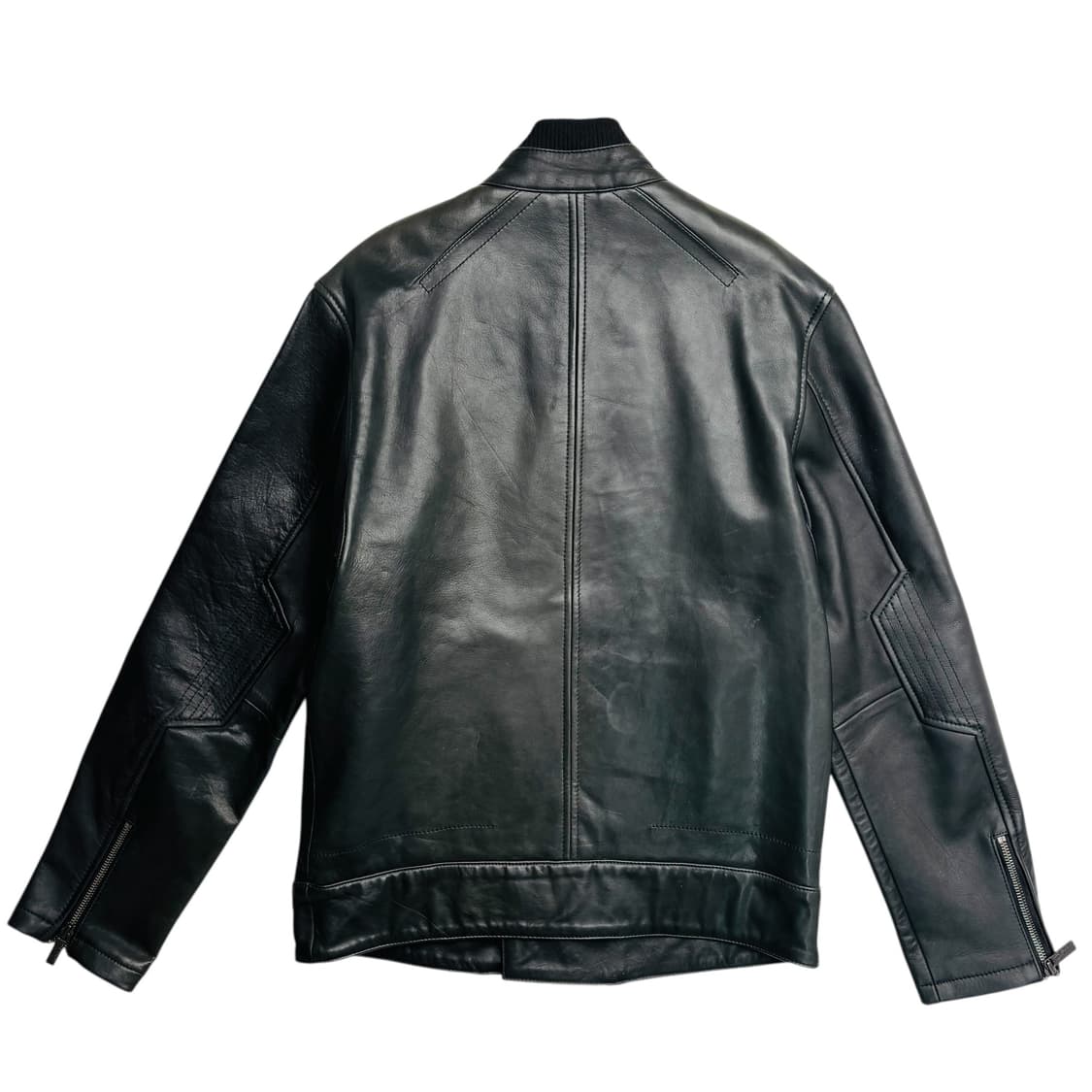 캘빈 클라인 투웨이 비대칭 블랙 레더 자켓 M 상품이미지4