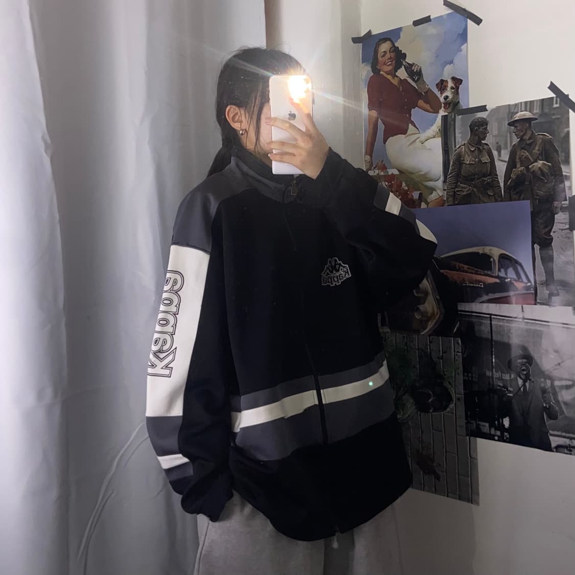 카파 블랙 그레이 백로고 져지 XL 상품이미지2