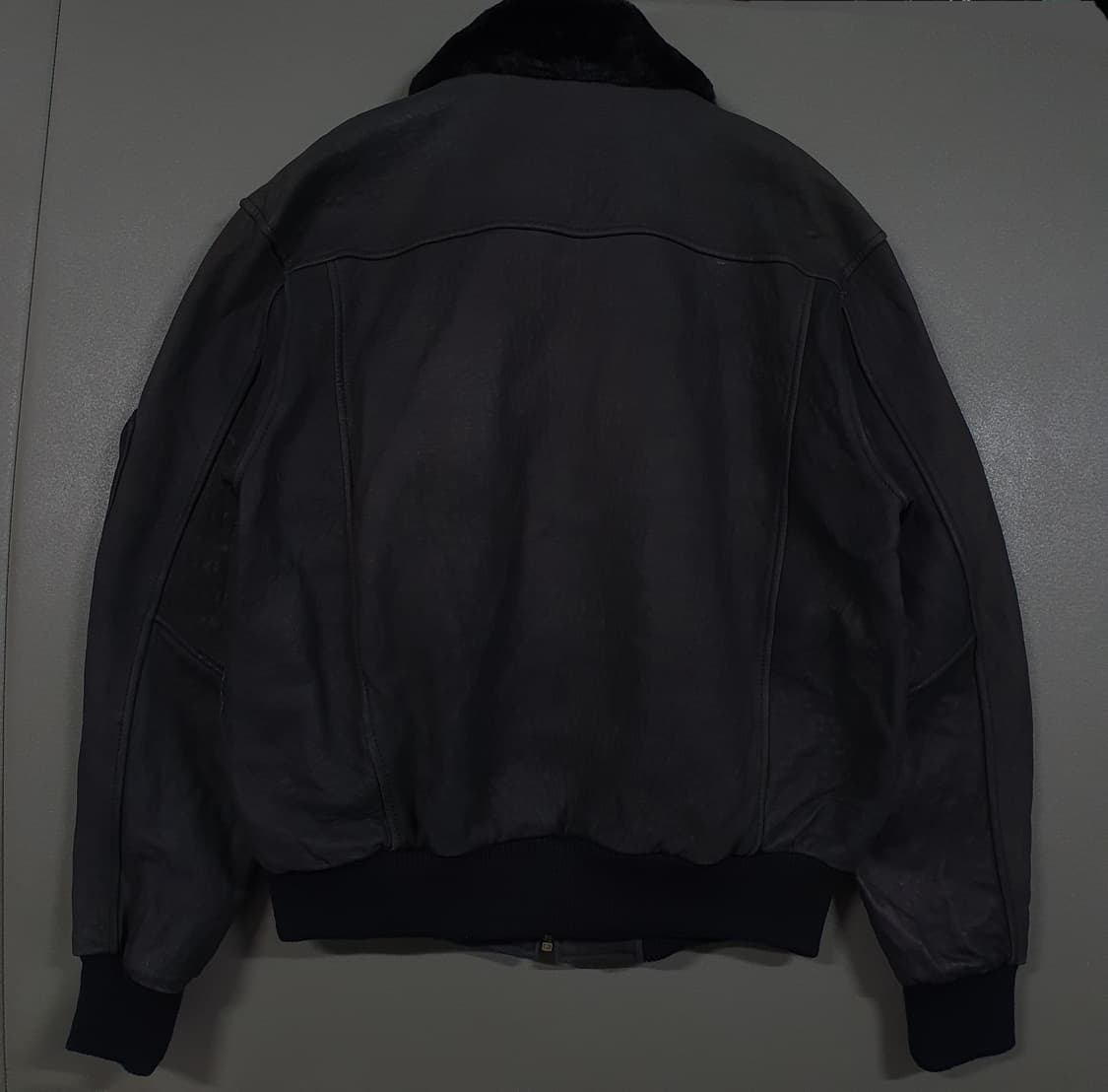 2XL (110) 빈티지 양가죽 G-1 블랙 퍼 플라이트 a-2 자켓 상품이미지9