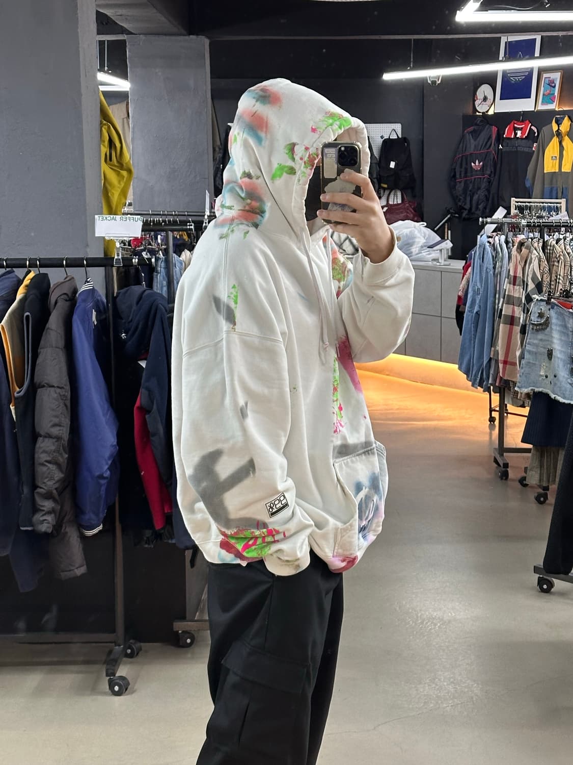 🔥99%IS(바조우) - 스프레이 오버핏 후드 – 화이트 사이즈 3🔥 상품이미지2