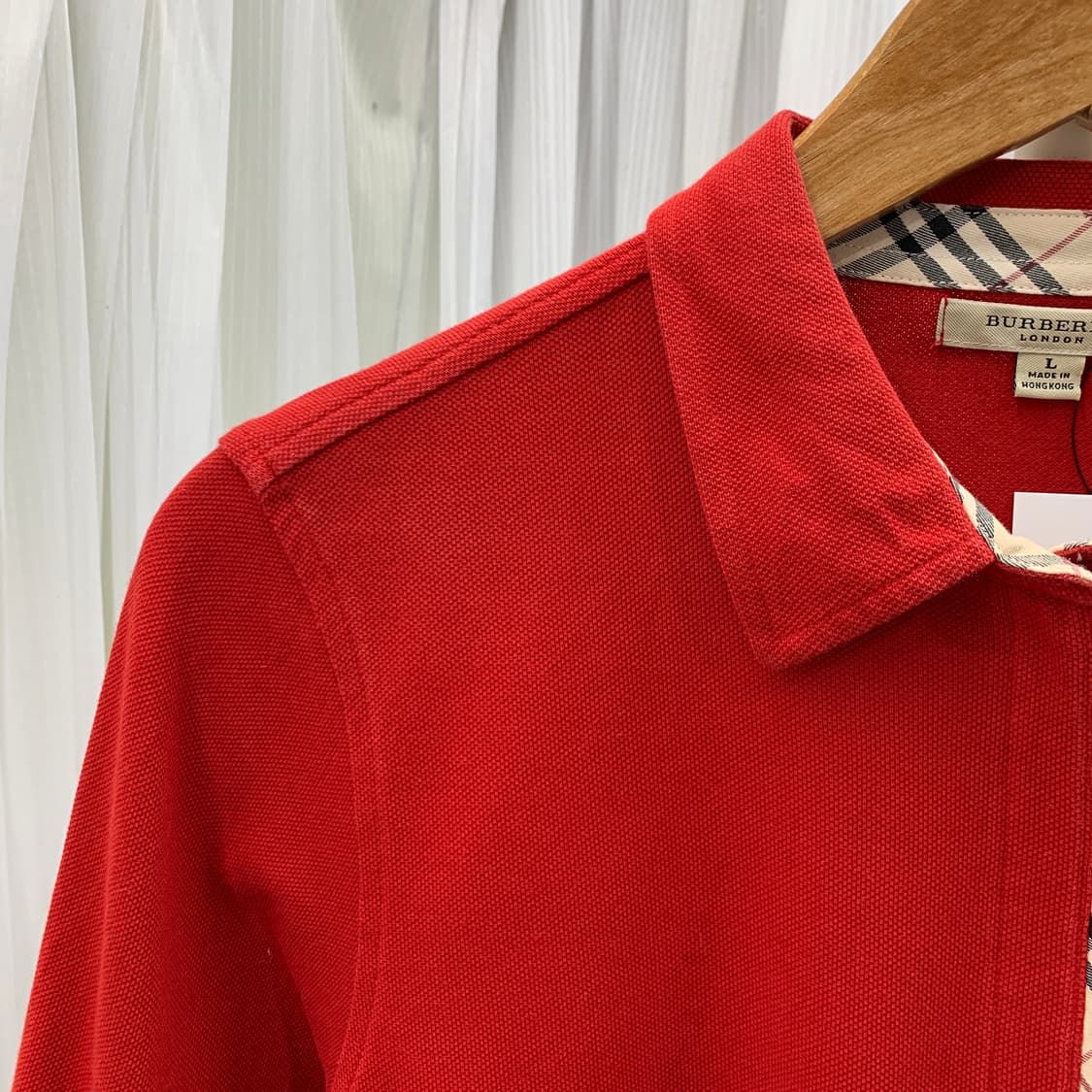 버버리 BURBERRY 7부 롤업 소매 카라티 1689 상품이미지2