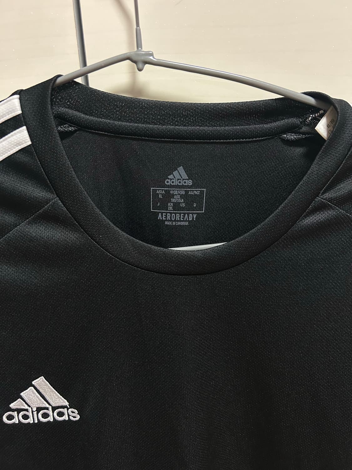 아디다스 삼선 긴팔 티셔츠 블랙 2XL 상품이미지2