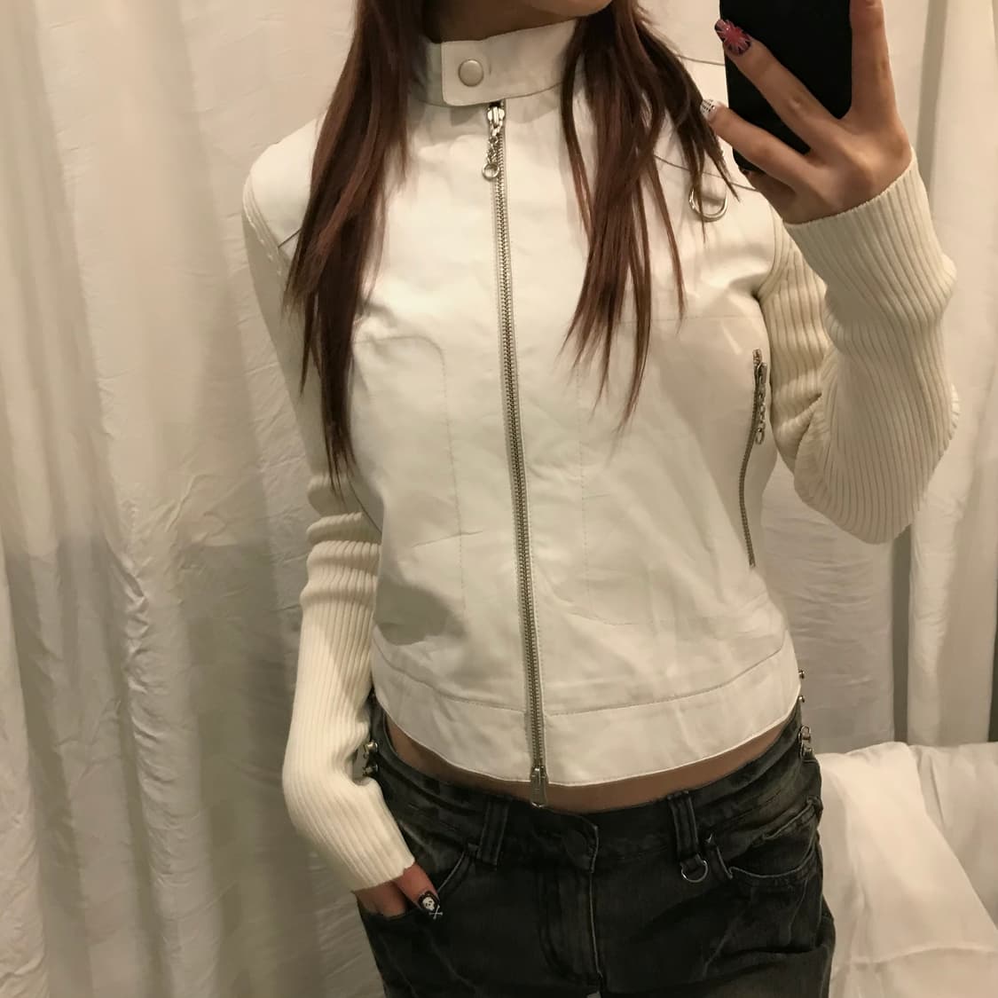 Marella 마렐라 갸루 펑크 레더 자켓 상품이미지1