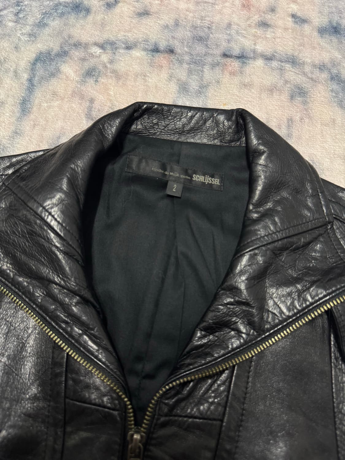 Schlussel 00s lamb skin rider jacket 상품이미지8