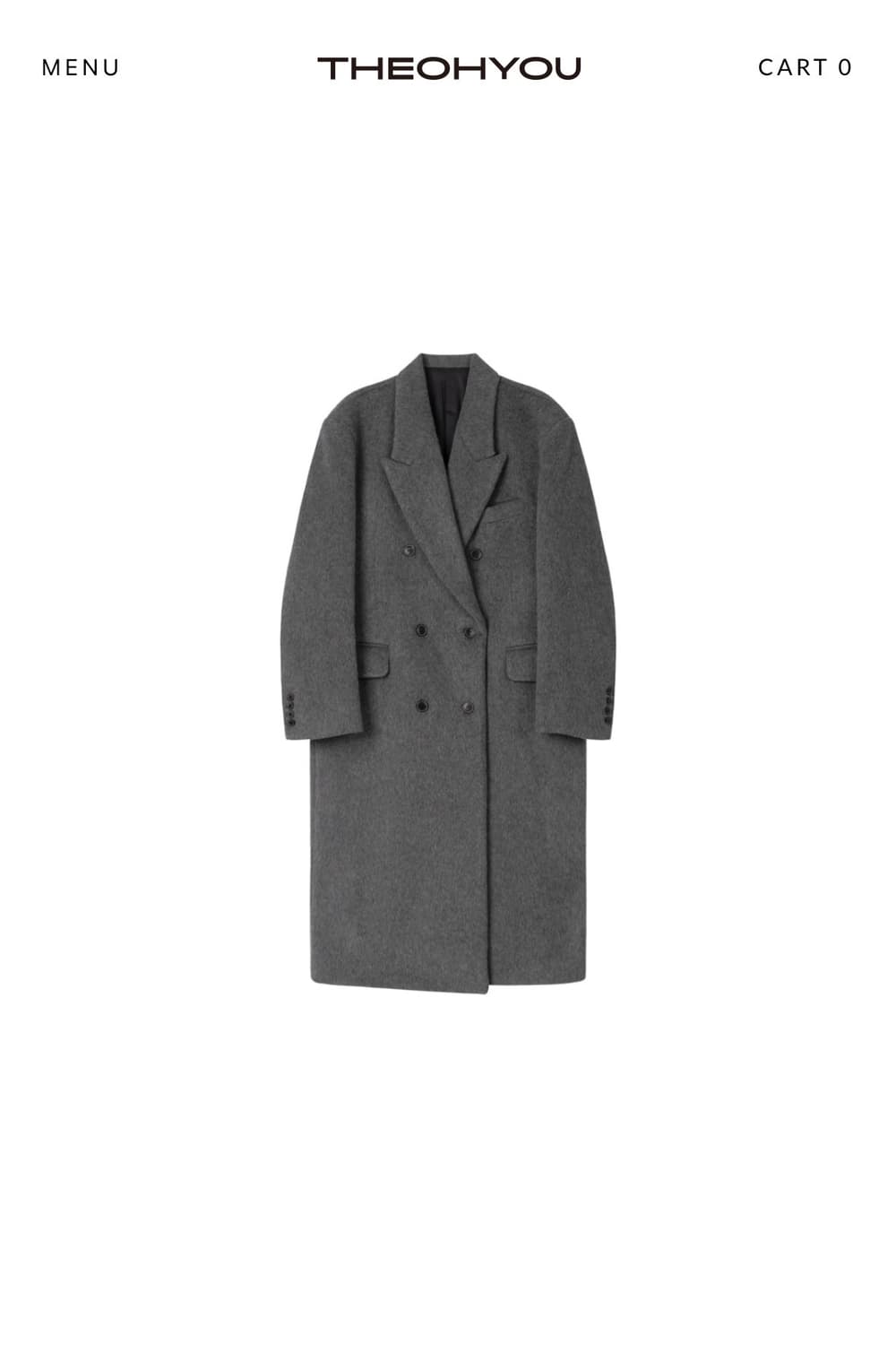더오유 THEOHYOU 카리나 그레이 코트 상품이미지1