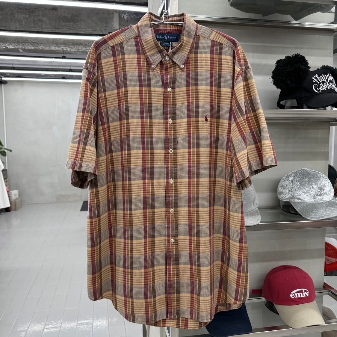 폴로랄프로렌 00s 체크패턴 하프 반팔셔츠 상품이미지3