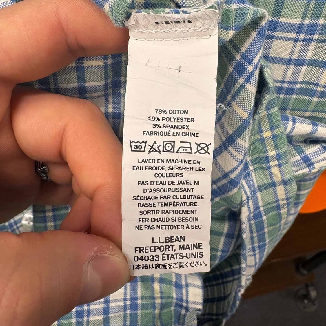 90s L.L.Bean 엘엘빈 클래식 체크 포켓 셔츠 N494 상품이미지8