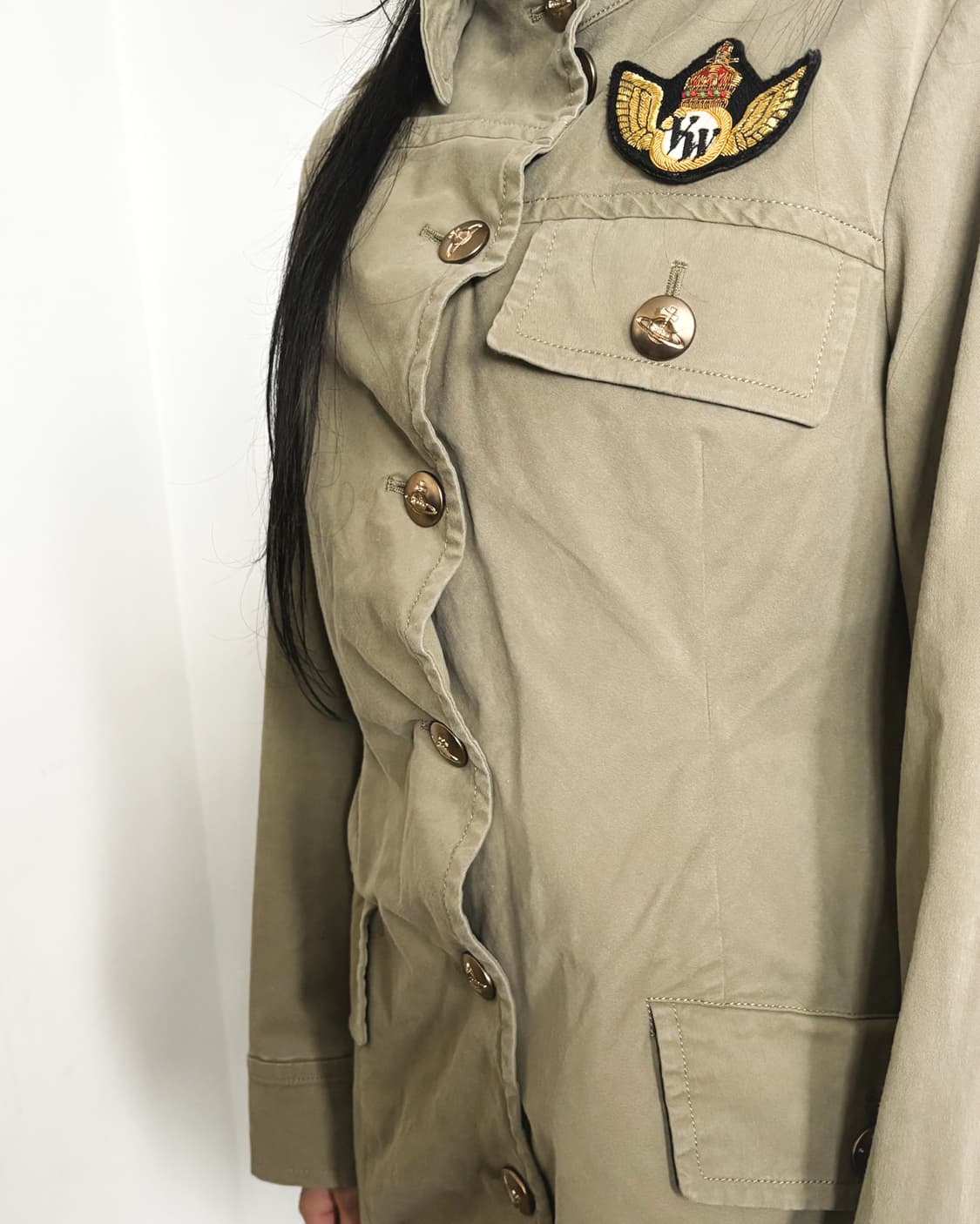 비비안웨스트우드 언밸런스 버튼 밀리터리 코트 상품이미지3
