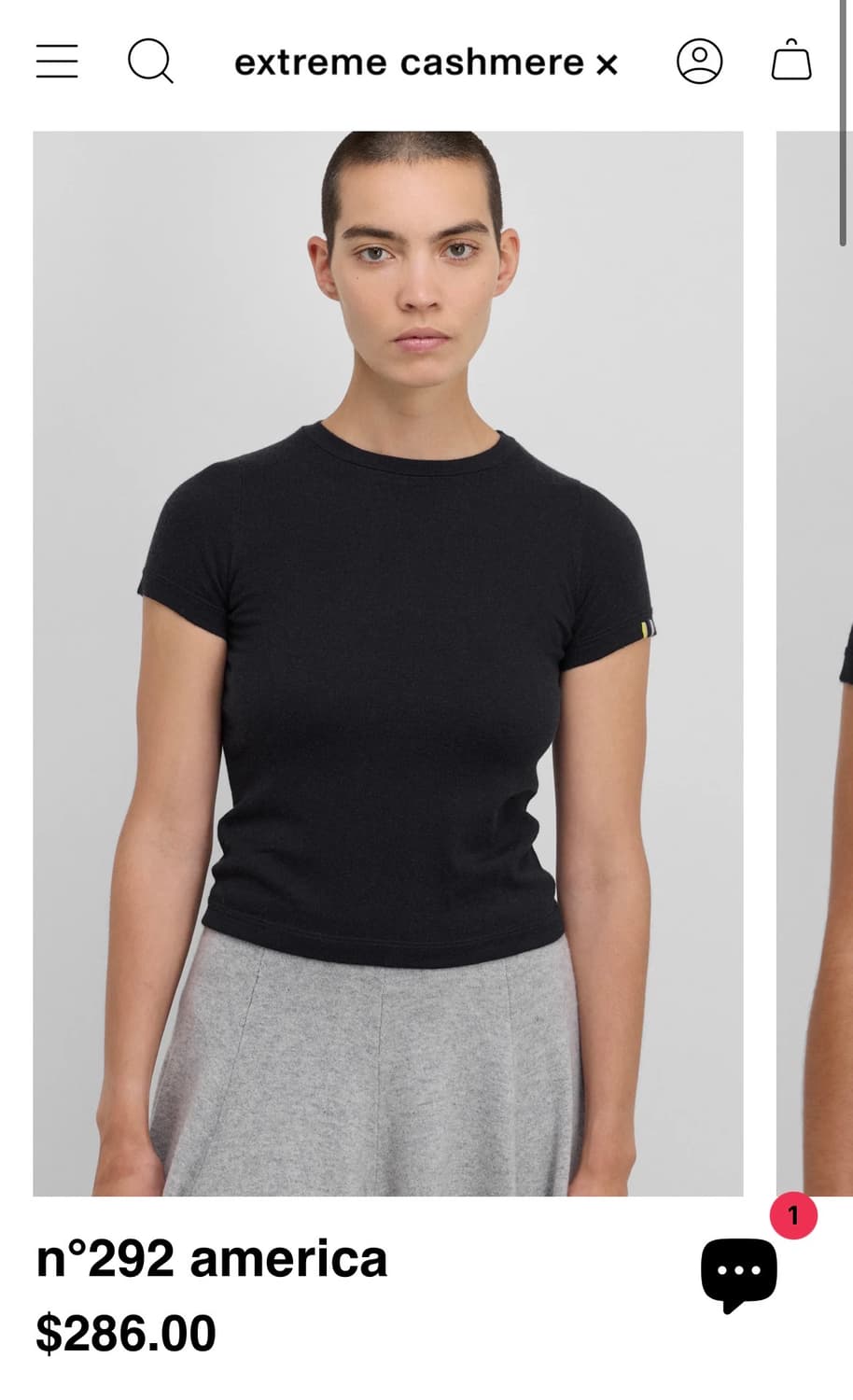 [F]익스트림캐시미어 25fw 아메리카 티셔츠/네이비 상품이미지2