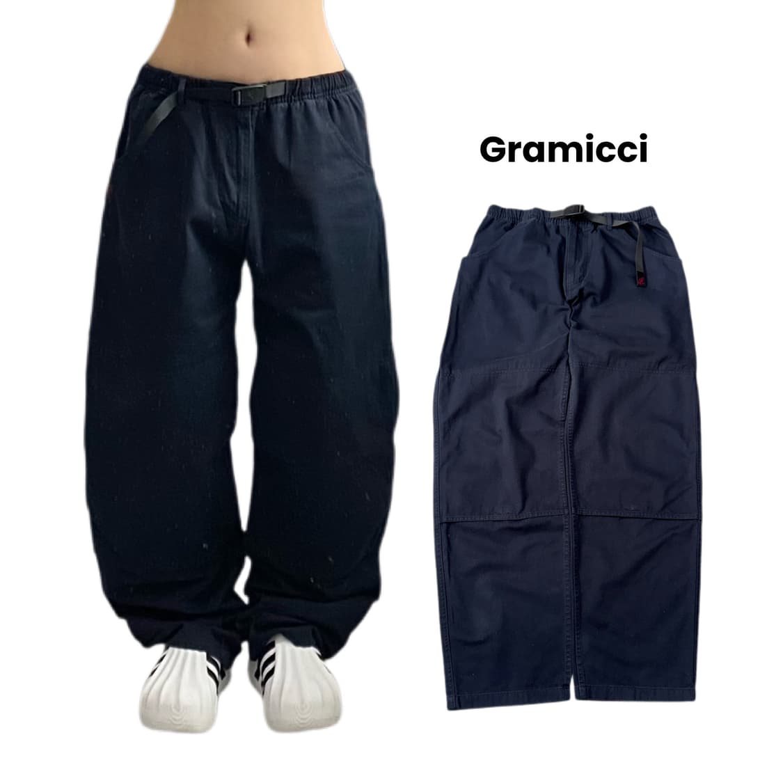 그라미치 더블니 코튼 벨티드 팬츠 상품이미지1