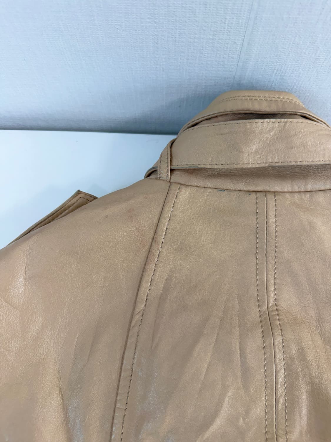 Japanvintage 양가죽 레더 베이지 자켓 상품이미지6