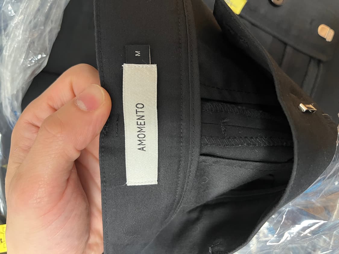 [AMOMENTO]Mens Snap Garconne Pants,(블랙) 상품이미지7