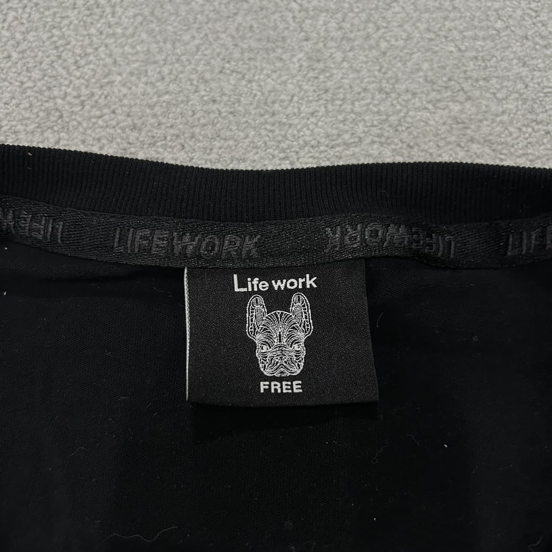 라이프워크 블랙 반팔 티셔츠 강아지프린팅 free 상품이미지2