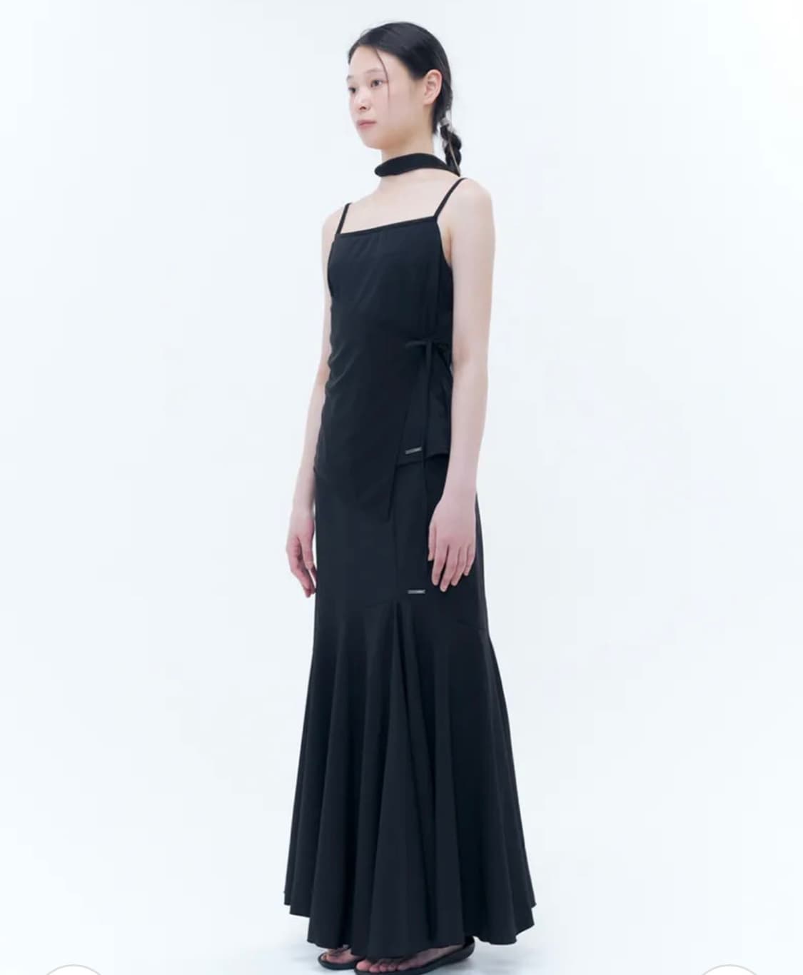 미세키서울 Sheer mod wrap sleeveless BLACK 상품이미지4