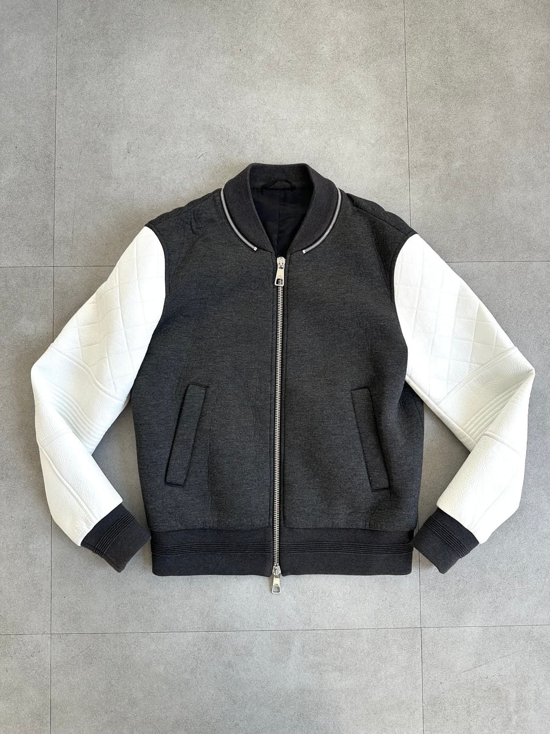 닐바렛 램스킨 레더 봄버핏 바시티 자켓 상품이미지1