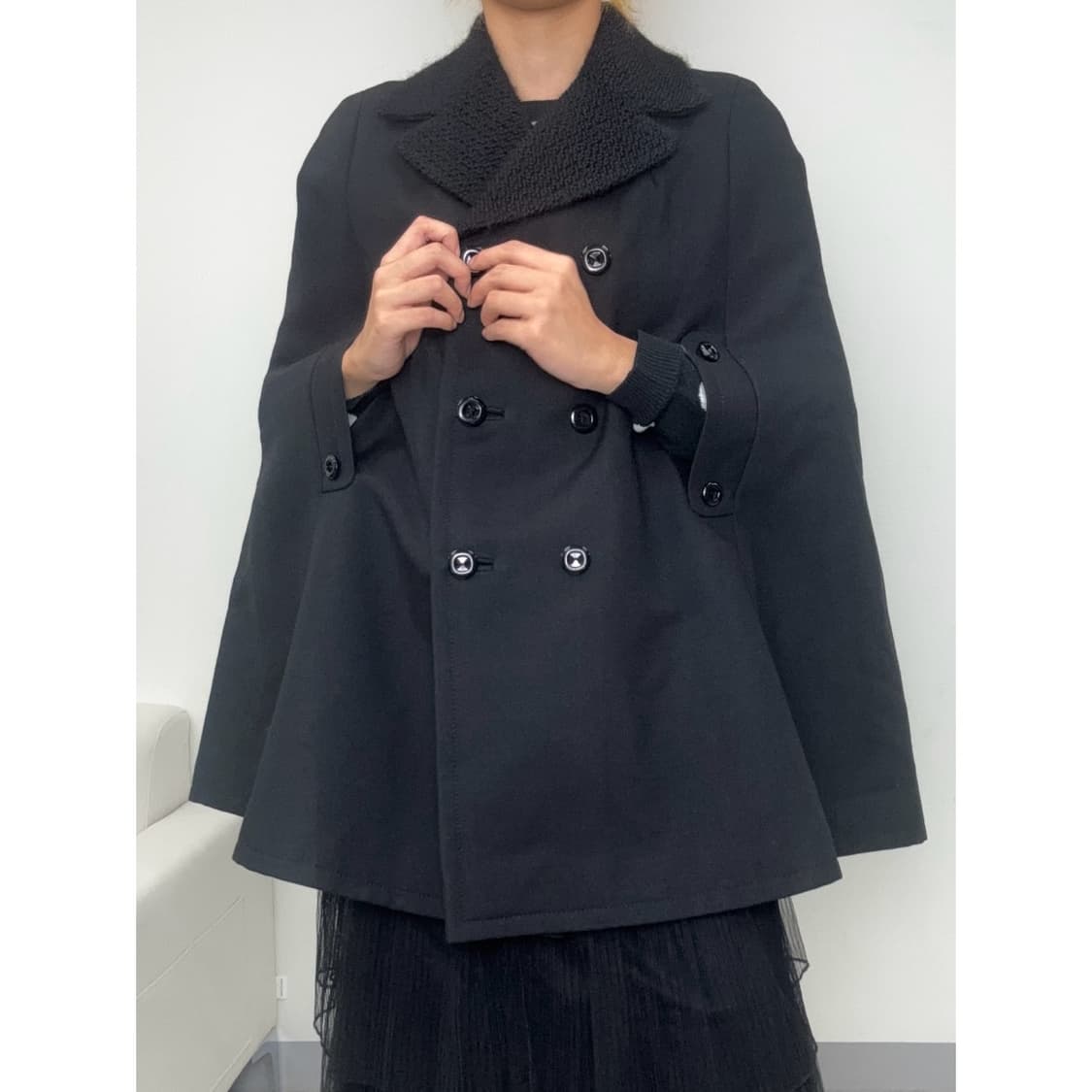 빈티지 블랙 케이프 판쵸 망토 상품이미지1