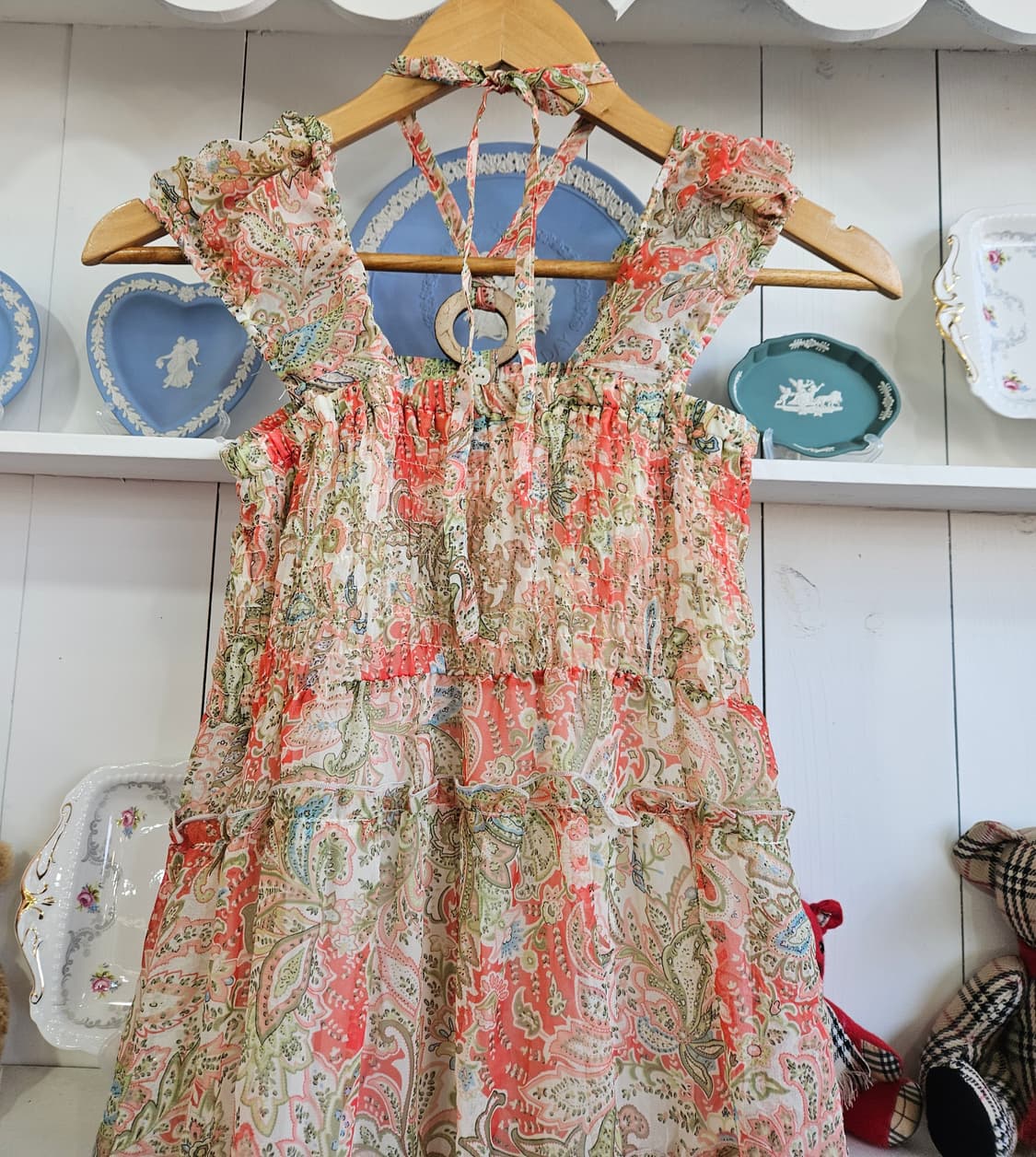 페이즐리 쉬폰 티어드 원피스 상품이미지6