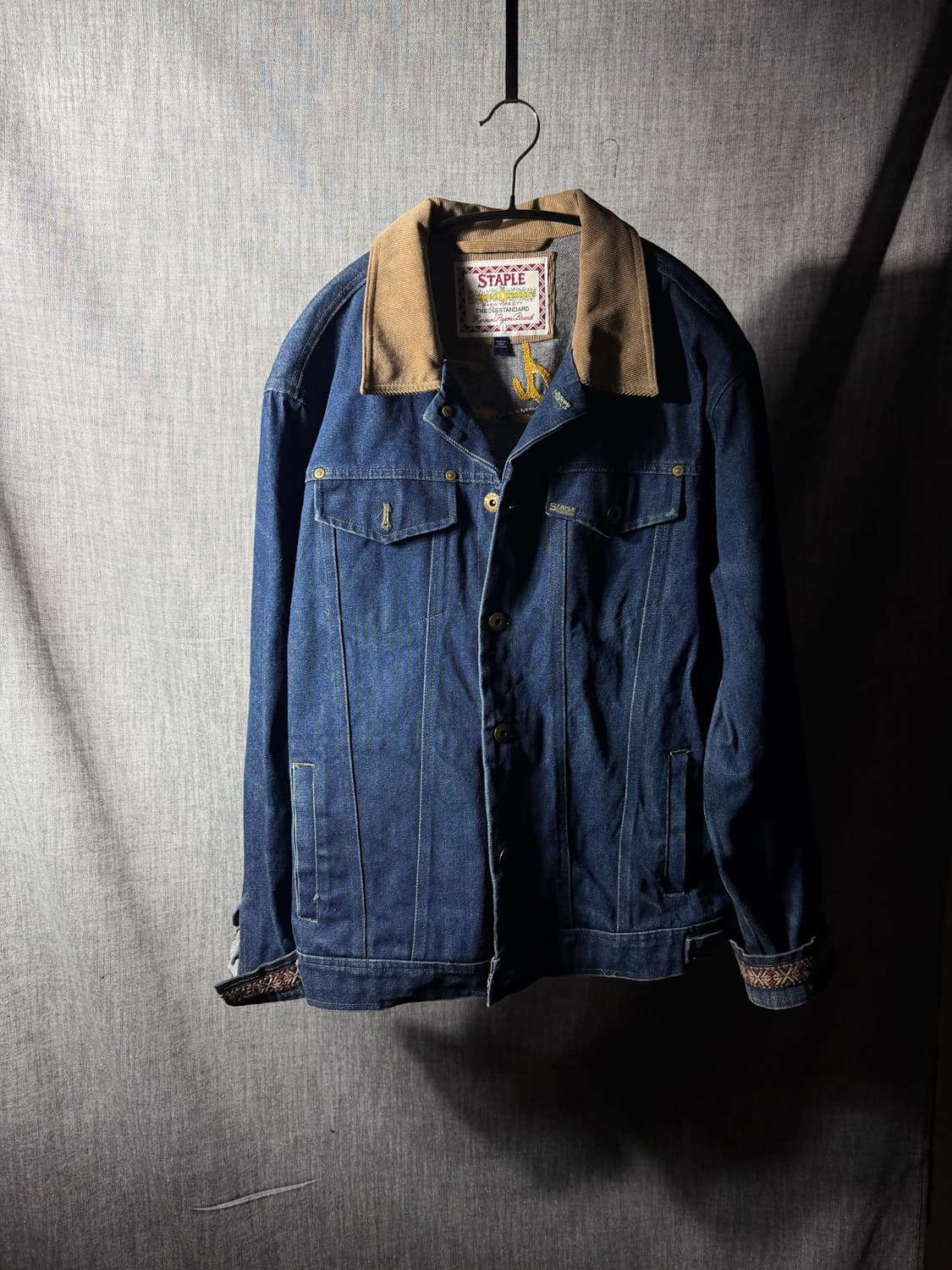 스테이플 코듀로이 디테일 데님자켓 상품이미지1