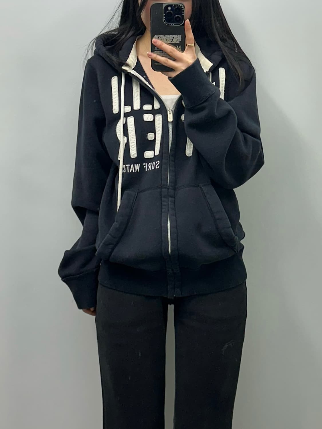 홀리스터 y2k 와투케 블랙 후드집업 상품이미지1