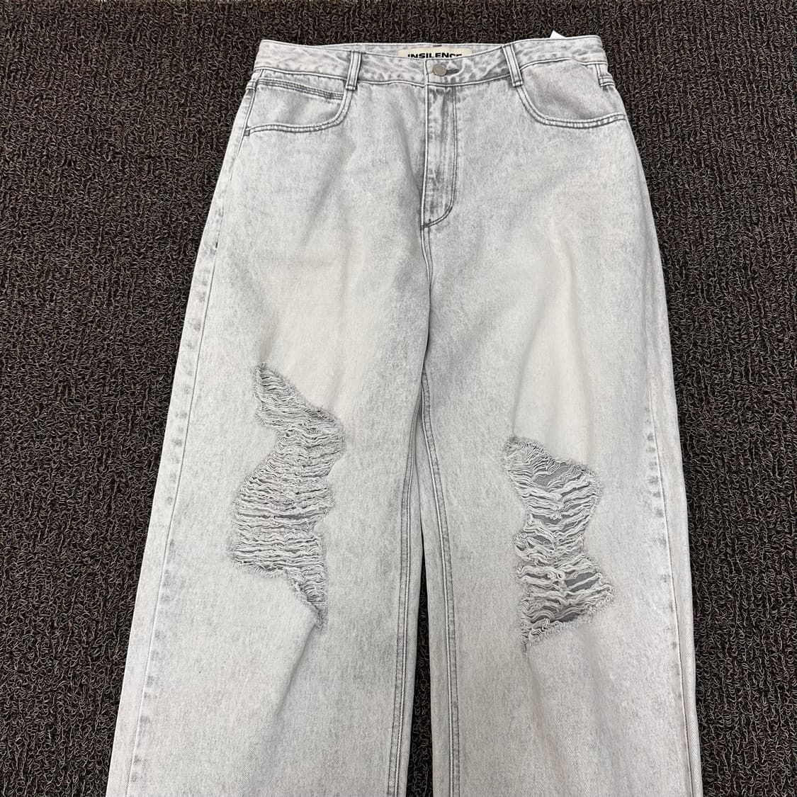 인사일런스 아이스 데님 청바지 와이드 찢청 L 상품이미지5