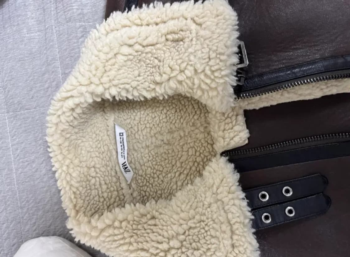 자라 무스탕 자켓 브라운 xl 상품이미지6