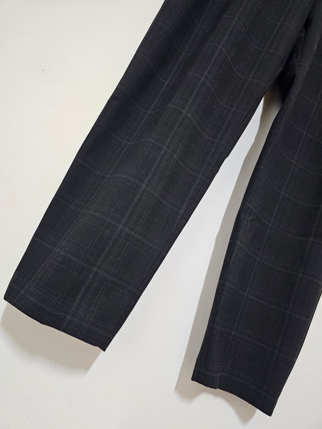 자라 모소재 와이드핏 블랙체크 슬랙스 32-34 상품이미지3