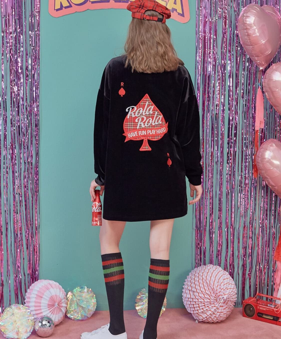 <유일매물/단종> 로라로라 벨벳 스페이드 칼라 로라 원피스 블랙 상품이미지1