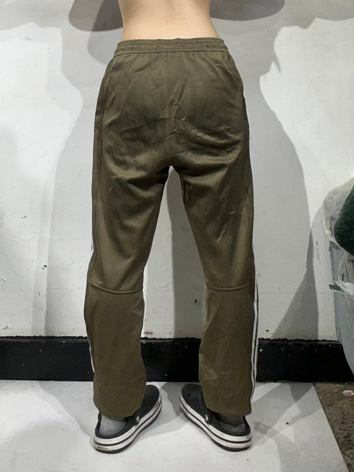 아디다스 대장급 브라운 화이트 삼선 와이드 팬츠 M 상품이미지3