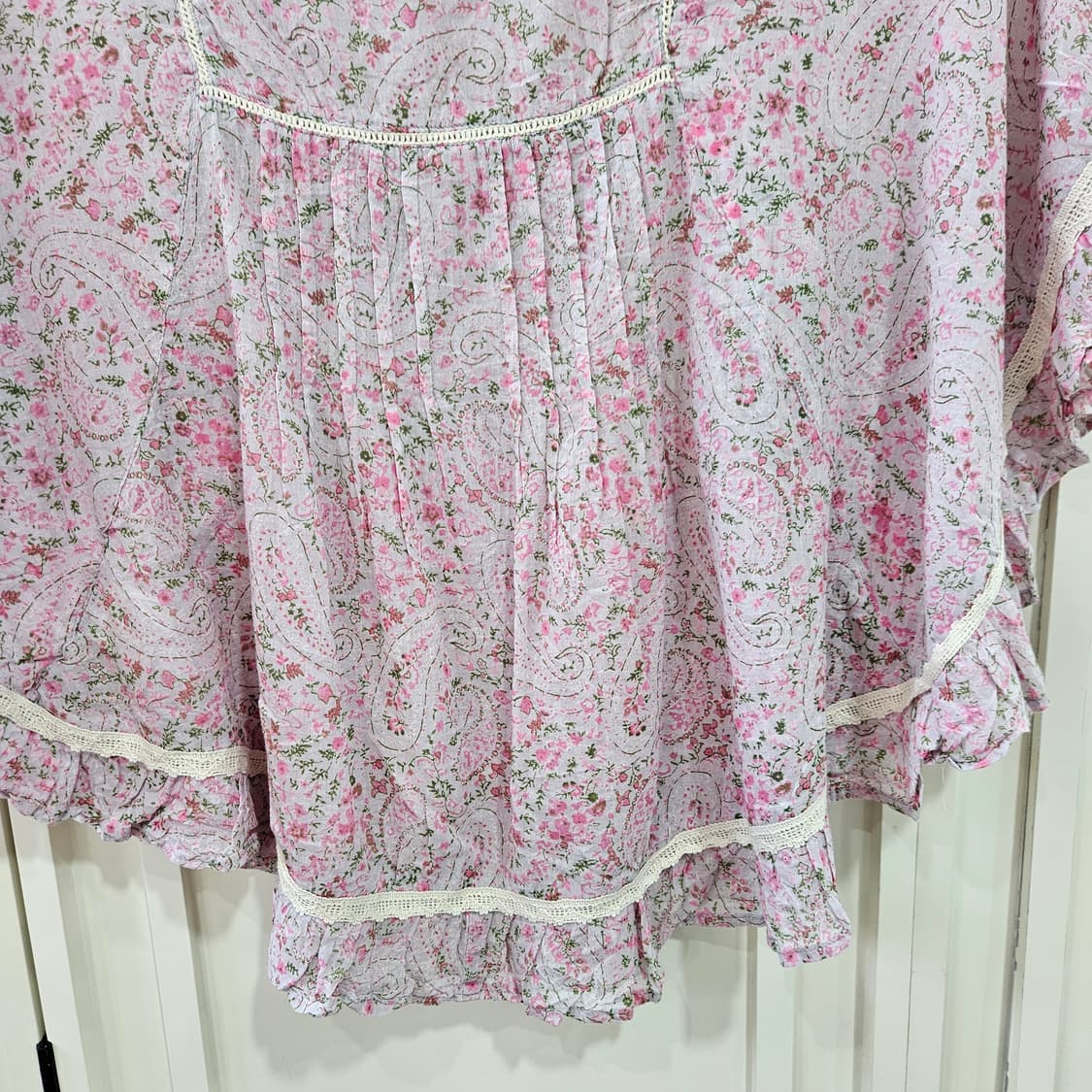 핑크 플라워 페이즐리 케이프블라우스 상품이미지6