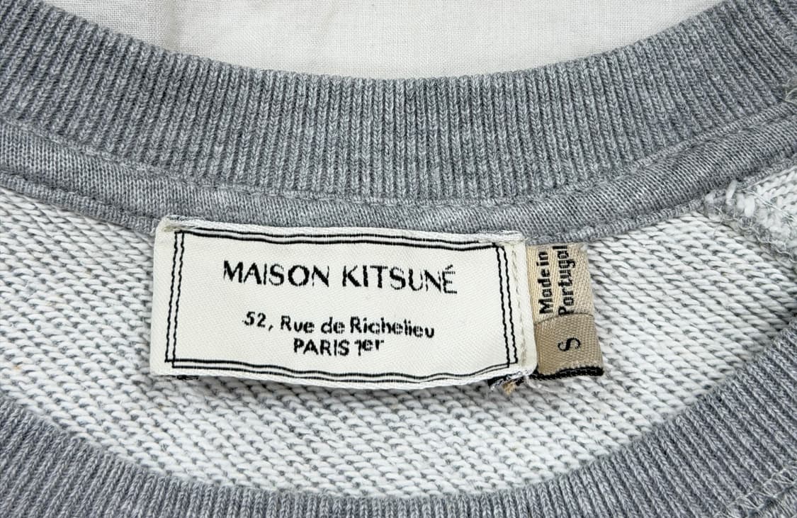 메종키츠네 폭스 트리컬러 스웻 맨투맨 그레이 S 상품이미지4