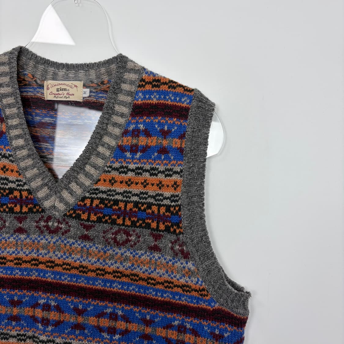 Gim 울 페어아일 패턴 니트 베스트 조끼 상품이미지3