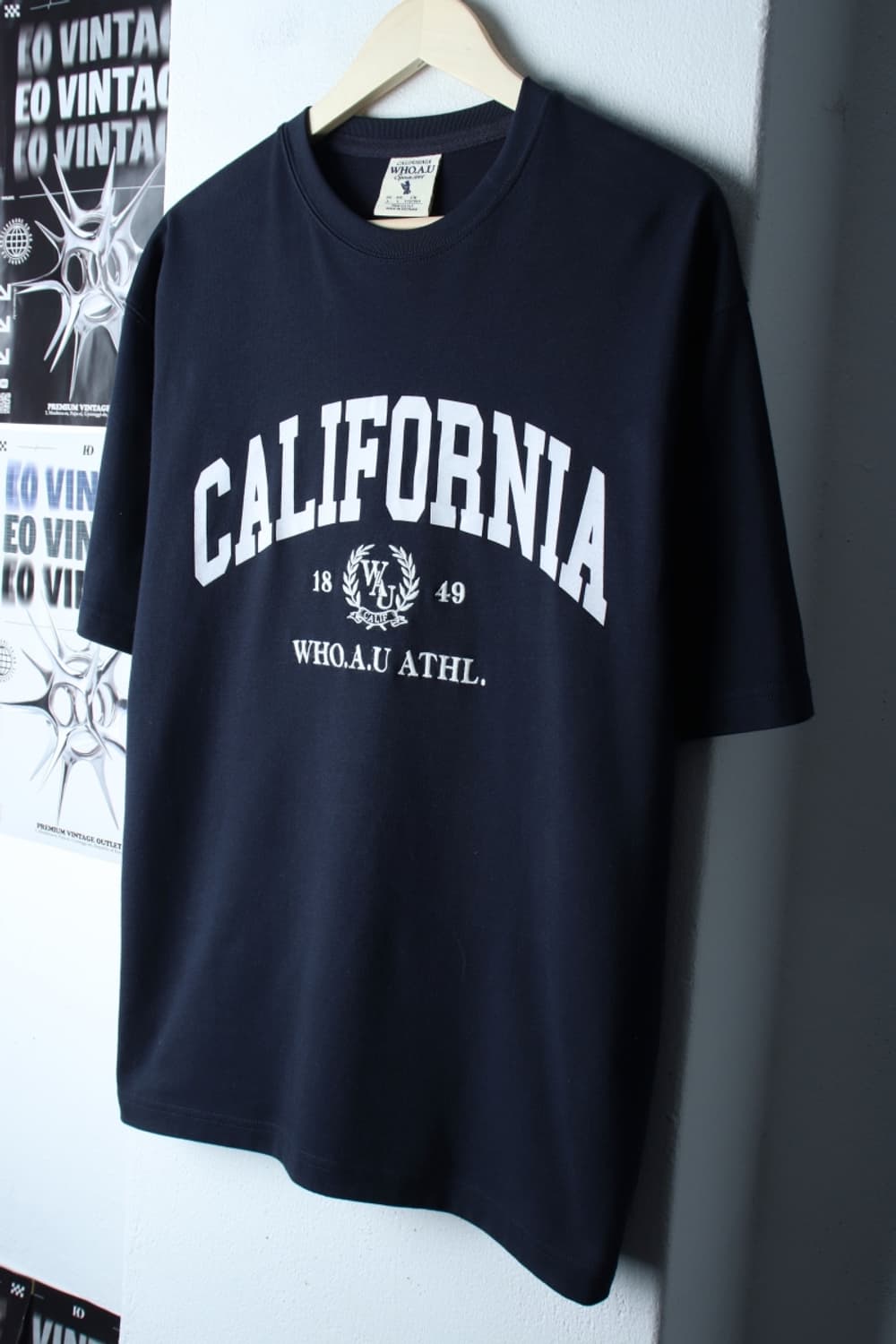 (L-XL) 후아유 반팔 티셔츠 빅로고 네이비 올드스쿨-7BB2 상품이미지1