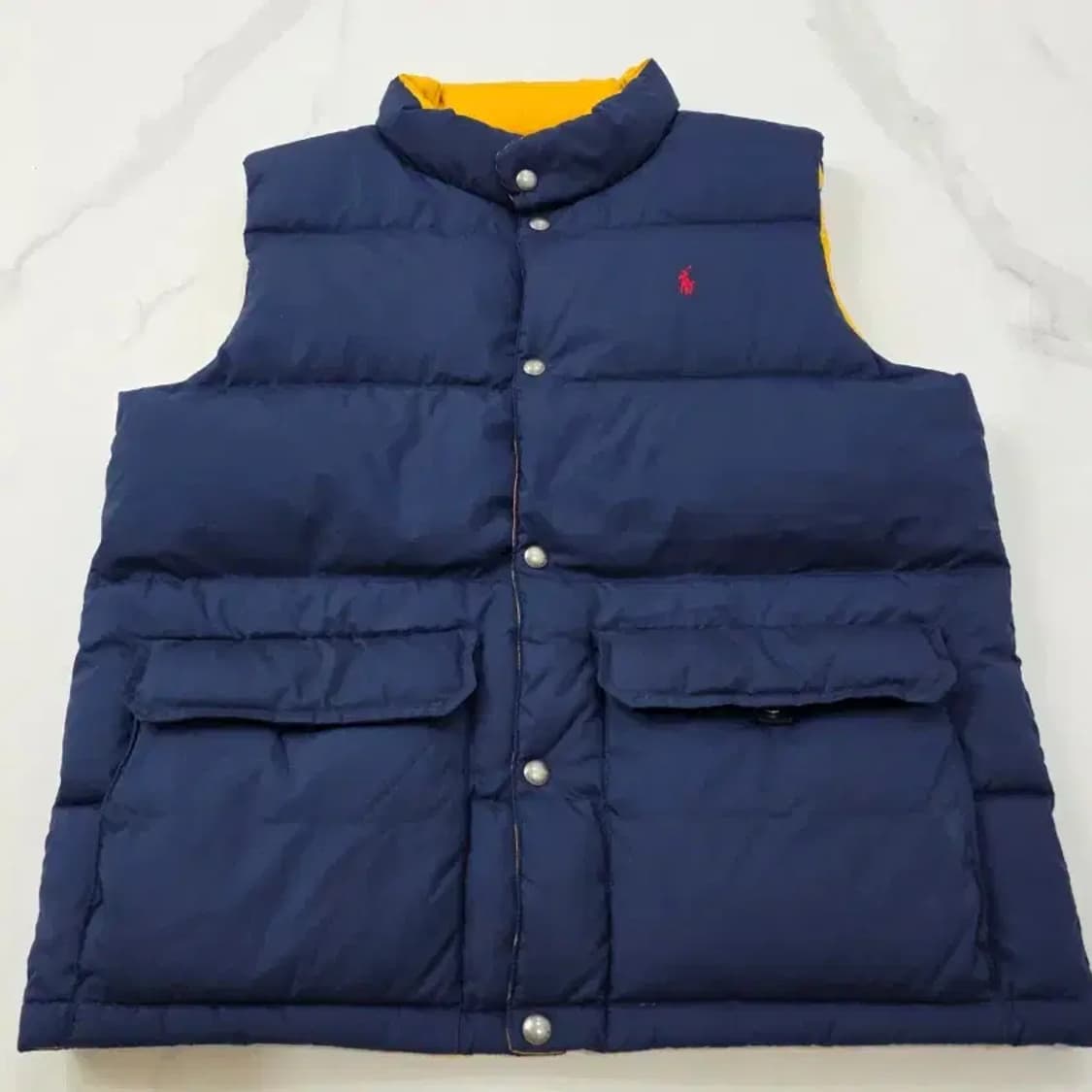 폴로 랄프로렌 리버시블 패딩 조끼 네이비/옐로우 95 상품이미지1