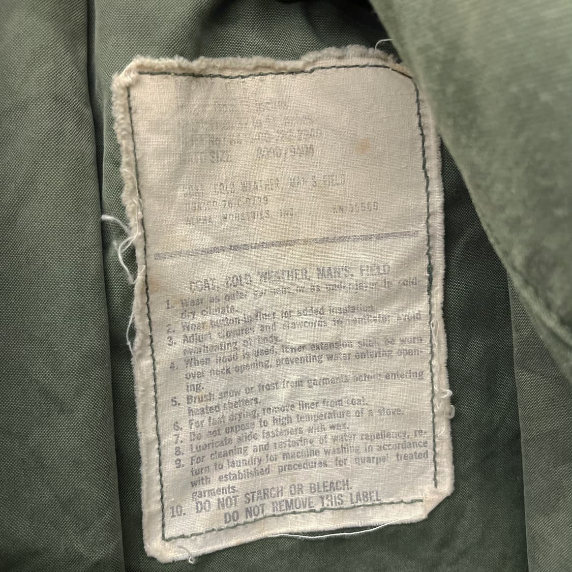 70s 알파인더스트리 M-65 필드자켓 오리지널 밀리터리 야상 N354 상품이미지10