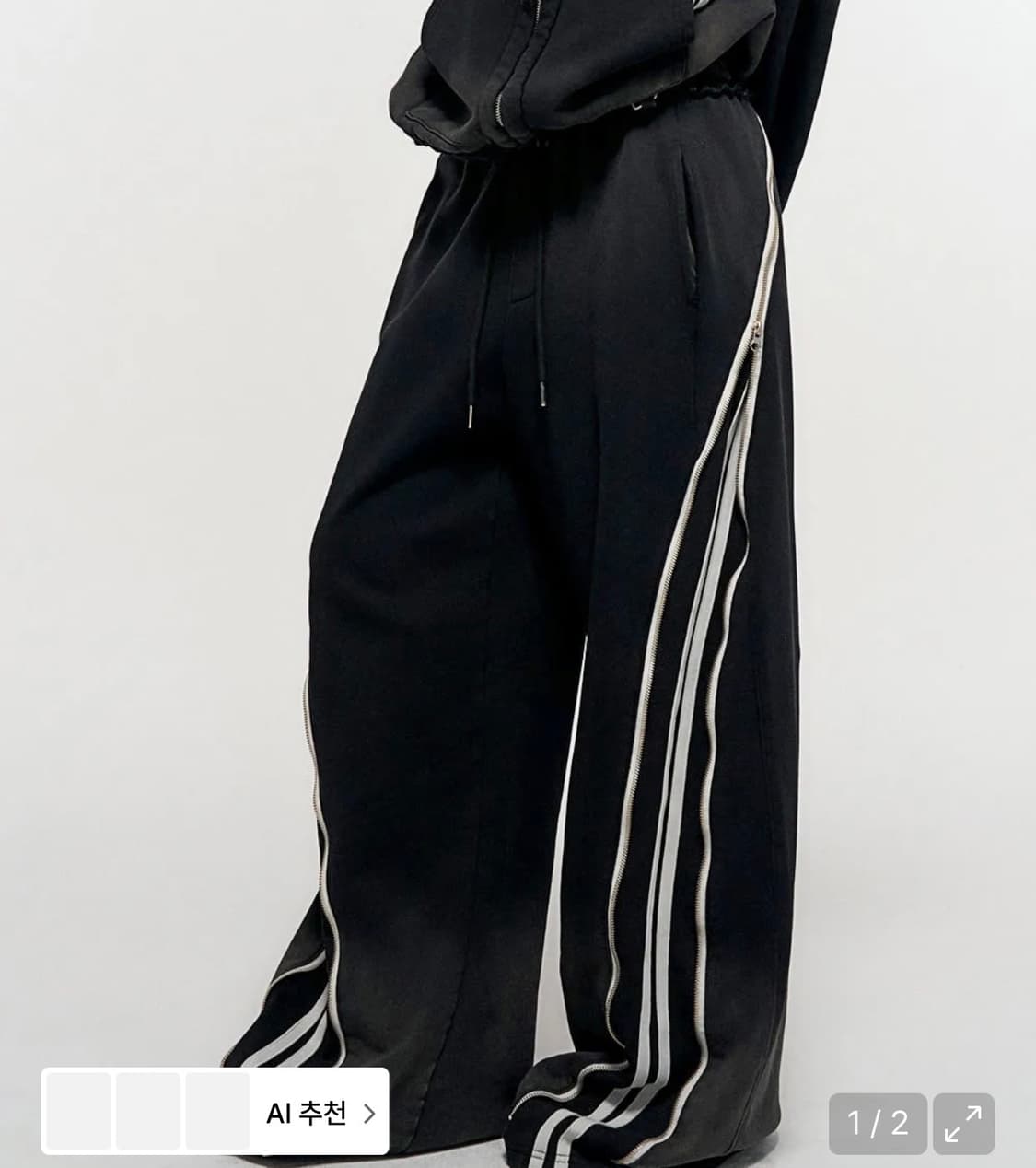 HIDDEN LINE ZIPPER SWEATPANTS BLACK 상품이미지1