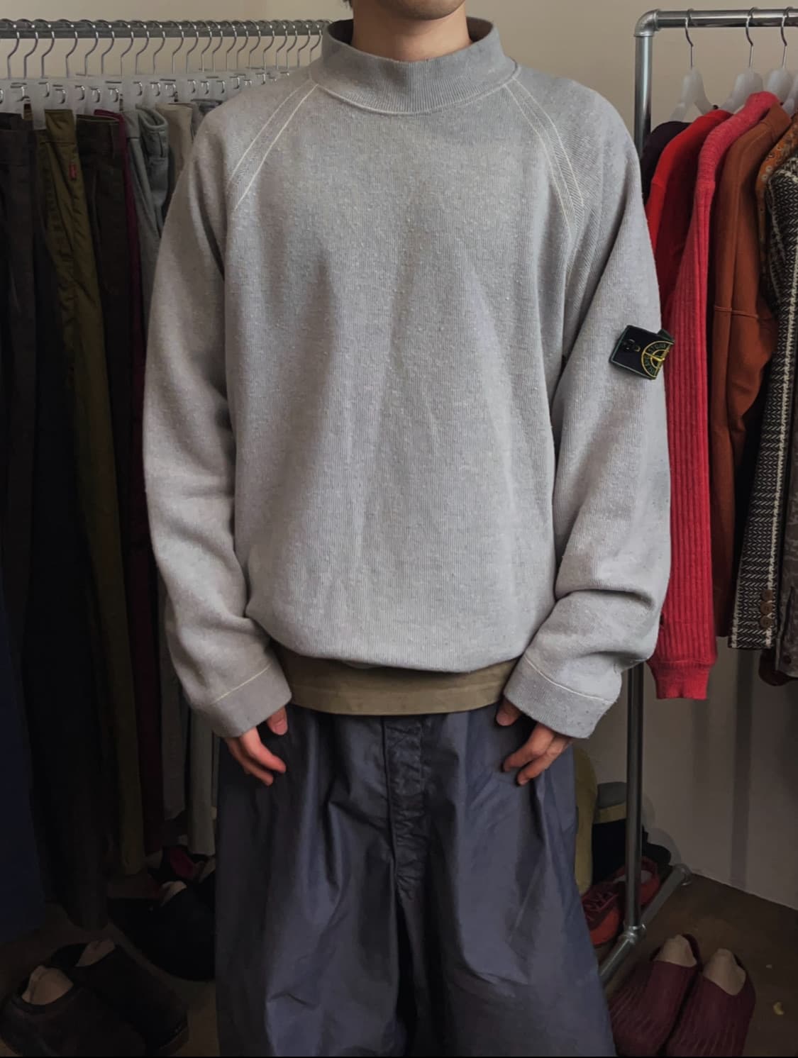 [XL] 98AW 스톤아일랜드 아카이브 하프 넥 니트 상품이미지3