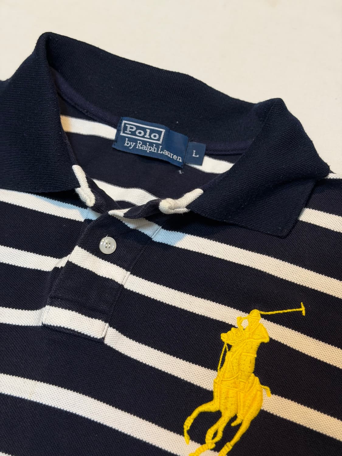 폴로 랄프로렌 빅포니 스트라이프 카라티 네이비 상품이미지2