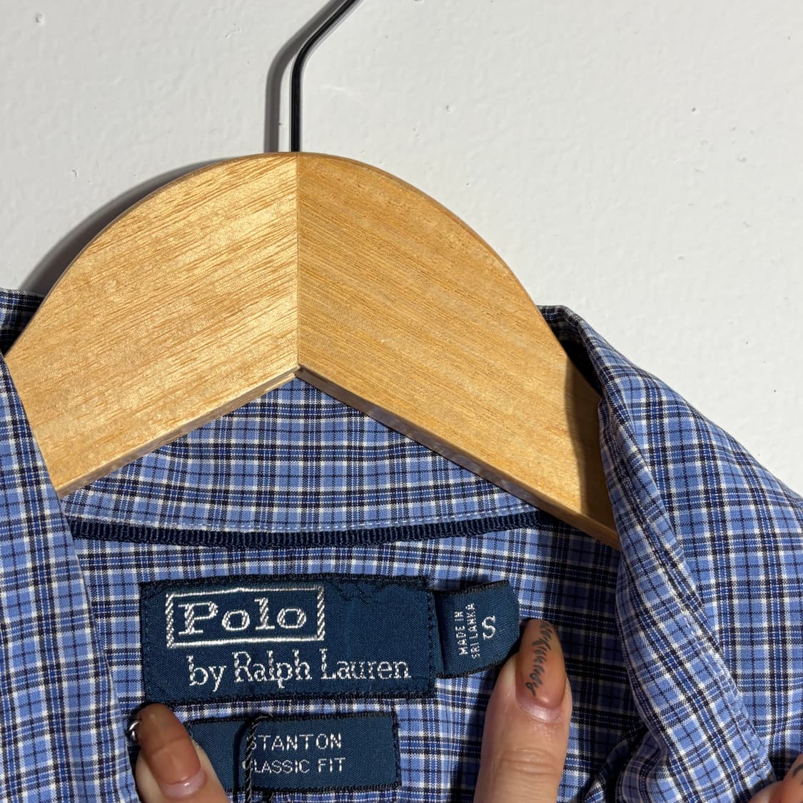 폴로 랄프로렌 빈티지 블루 미니 체크 셔츠 (무료배송) 상품이미지2