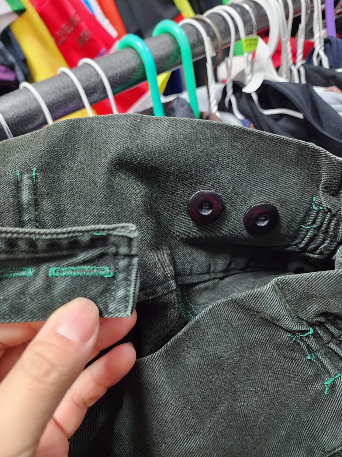 배정남st 청녹색 항아리 바지 상품이미지3