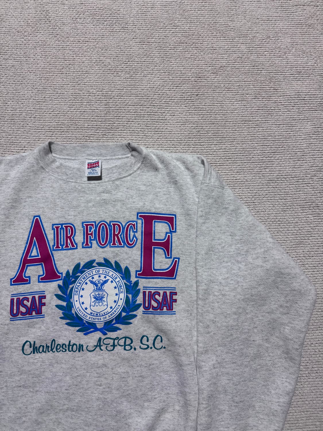 90s USA  AIR FORCE 프린팅 스웻셔츠 L 상품이미지1