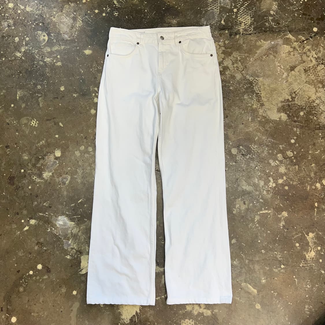 30) ZARA 자라 화이트 데님 와이드 팬츠 화이트진 청바지 상품이미지1